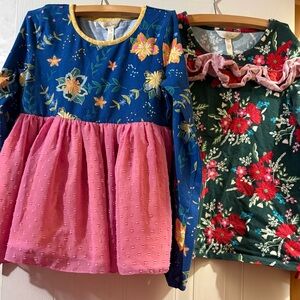 Matilda Jane Floral Kids Blouse Set - Blue and Pink